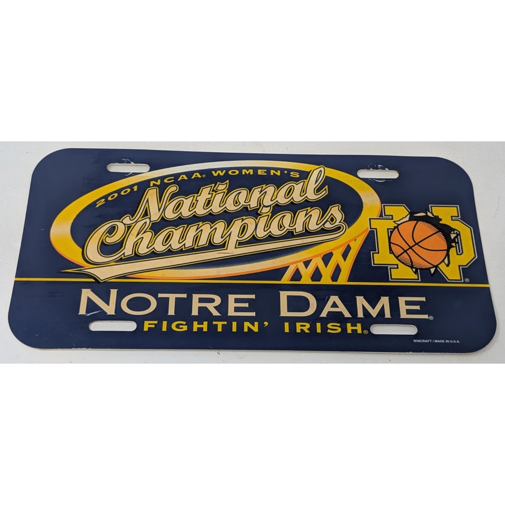 Notre Dame Fighting Irish License Plate Cover NCAA‎ Women's Basketball Vintage